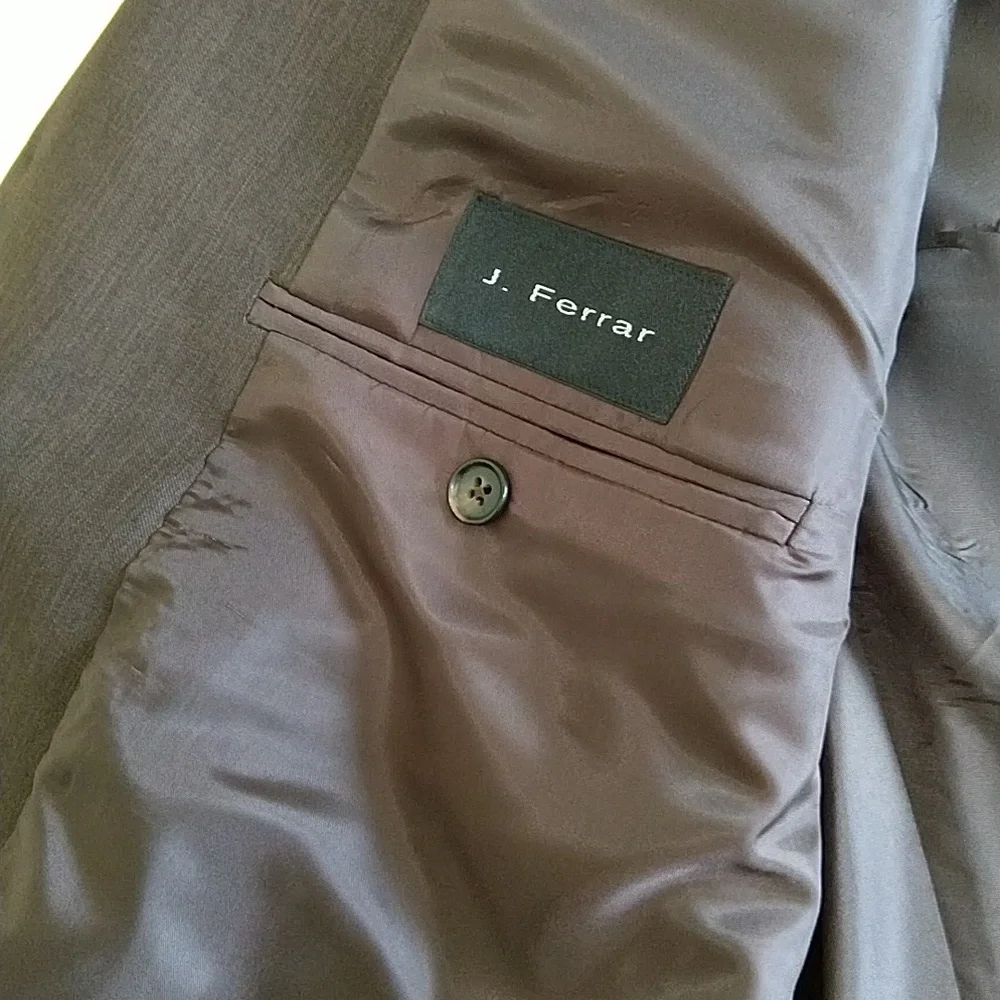 Vintage J. Ferrar Suit Dark Brown 44S